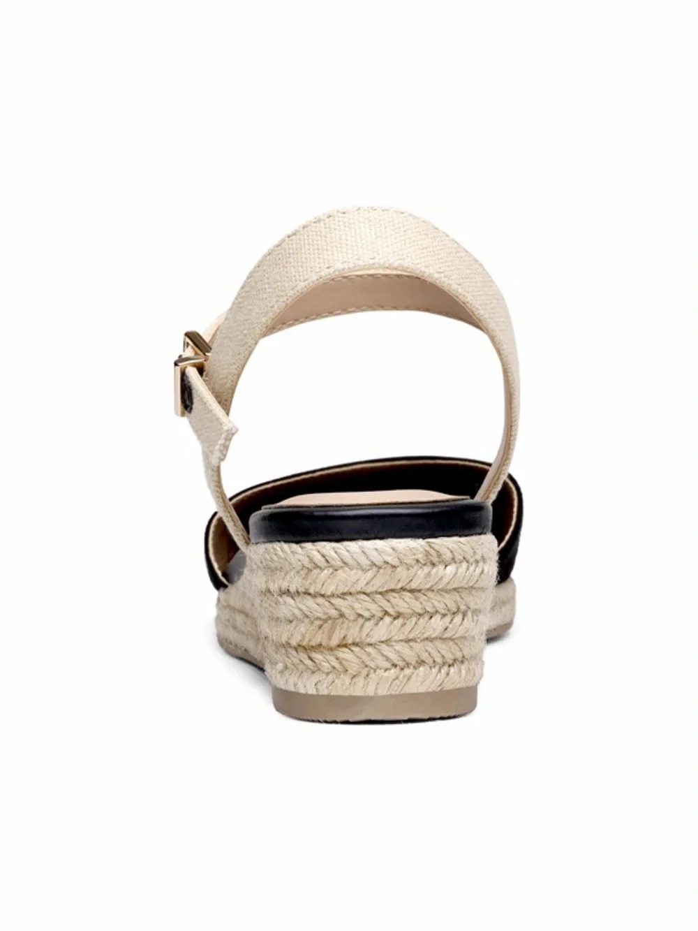 Dream Pairs Espadrille Wedge Sandal in Black and Cream - Picture 6 of 15
